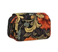 WZYCWB Astuccio portamatite vintage con motivo floreale, ideale per organizzare penne in ufficio o riporre pennelli da trucco