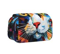 WZYCWB Astuccio portatile con disegno di un gatto, ideale per organizzare penne in ufficio o per riporre pennelli da trucco
