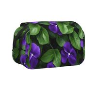 WZYCWB Astuccio portatile con fiore viola, ideale per organizzare penne in ufficio o riporre pennelli da trucco