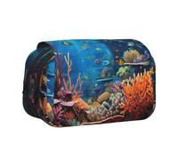 WZYCWB Astuccio portatile con flora e fauna sottomarina, ideale per organizzare penne in ufficio o riporre pennelli da trucco