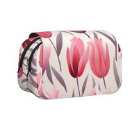 WZYCWB Astuccio portatile con illustrazione di tulipani, ideale per organizzare penne in ufficio o riporre pennelli da trucco