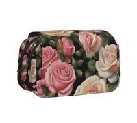 WZYCWB Astuccio portatile con molte belle rose, ideale per organizzare penne in ufficio o riporre pennelli da trucco