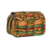 WZYCWB Astuccio portatile con molti simpatici hamburger, ideale per organizzare penne in ufficio o riporre pennelli da trucco