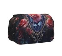 WZYCWB Astuccio portatile con motivo a rose rosa, ideale per organizzare penne in ufficio o riporre pennelli da trucco