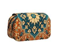 WZYCWB Astuccio portatile con motivo floreale simmetrico, ideale per organizzare penne in ufficio o riporre pennelli da trucco