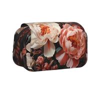WZYCWB Astuccio portatile con peonie bianche brillanti, ideale per organizzare penne in ufficio o riporre pennelli da trucco
