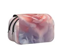 WZYCWB Astuccio portatile con rosa bianca, ideale per organizzare penne in ufficio o riporre pennelli da trucco