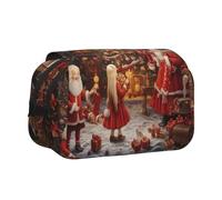 WZYCWB Astuccio portatile con scritta "Merry Christmas", ideale per organizzare penne in ufficio o riporre pennelli da trucco