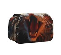 WZYCWB Astuccio portatile con stampa a testa di gatto a bocca aperta, ideale per organizzare penne in ufficio o riporre pennelli da trucco