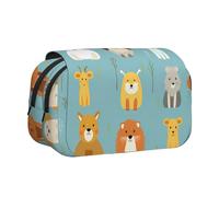 WZYCWB Astuccio portatile con vari animali dei cartoni animati, ideale per organizzare penne in ufficio o riporre pennelli da trucco