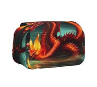 WZYCWB Astuccio portatile Dragon King in Fire, ideale per organizzare penne in ufficio o riporre pennelli da trucco