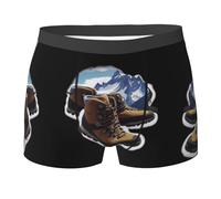 WZYCWB Attrezzatura alpinismo Boxer da uomo (S-XXL) - tessuto elastico leggero, traspirante, assorbe il sudore, free stretch, nero, X-Large