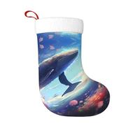 WZYCWB Balene che nuotano sotto il mare Stampe calze natalizie, appese al caminetto, sono perfette per contenere regali e dolci.