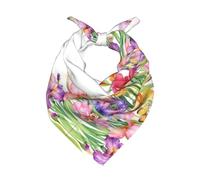 WZYCWB Bandana da uomo e da donna, con stampa di fiori e farfalle, alla moda, quadrata, per testa e collo, bandana multifunzionale