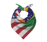 WZYCWB Bandana stampata con bandiere americane e brasiliane, sciarpa quadrata per uomo e donna, leggera, accessorio per tutte le occasioni