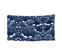 WZYCWB Bandiera da appendere con balena assassina blu, decorazione per feste, 70 x 35, per interni ed esterni, da appendere