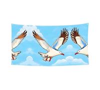 WZYCWB Bandiera da appendere con gabbiani volanti, decorazione per feste, 70 x 35, per interni ed esterni