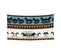 WZYCWB Bandiera da appendere con motivo a strisce di cavallo, decorazione per eventi, 70 x 35, per interni ed esterni