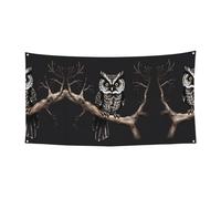 WZYCWB Bandiera da appendere per feste a tema gufo, 70 x 35 cm, per interni ed esterni, da appendere