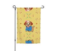 WZYCWB Bandiera da cortile 30,5 x 45,7 cm, bandiera decorativa da giardino, patio, balcone, cortile, prato, adorabile motivo cane cartone animato