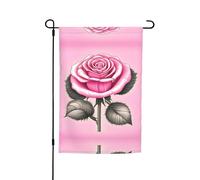 WZYCWB Bandiera da giardino 30,5 x 45,7 cm, bandiera decorativa da giardino, patio, balcone, cortile, prato, bellissimo motivo rose rosa