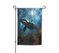 WZYCWB Bandiera da giardino 30,5 x 45,7 cm, bandiera decorativa da giardino, patio, balcone, cortile, prato, motivo enorme orche assassine