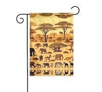 WZYCWB Bandiera decorativa da giardino, 30,5 x 45,7 cm, Natale, Halloween, decorazione per la casa all'aperto con stampa di animali della prateria africana