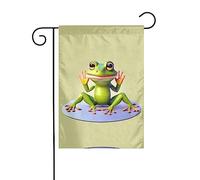 WZYCWB Bandiera decorativa da giardino, 30,5 x 45,7 cm, Natale, Halloween, decorazione per la casa all'aperto, stampa con la divertente rana che fa yoga