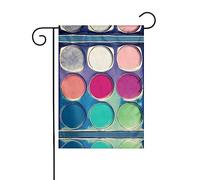 WZYCWB Bandiera decorativa da giardino, 30,5 x 45,7 cm, per Natale, Halloween, decorazione per la casa esterna, tavolozza di colori rotonda con stampa