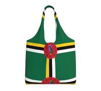 WZYCWB Bandiera del Commonwealth della Dominica Borsa in tela stampata a spalla singola, borsa di tela quotidiana alla moda, adatta per viaggi e shopping quotidiani, nera, taglia unica