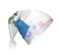 WZYCWB Bandiera del Guatemala Cappello di Natale di Capodanno Adulto con luci a LED, unisex peluche cappello di Natale, Capodanno Natale festa regalo