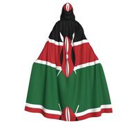 WZYCWB Bandiera del Kenya Halloween decorazione mantello, adulto grande dimensione cappuccio mantello unisex carnevale mantello per mascherata, gioco di ruolo