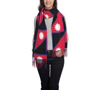 WZYCWB Bandiera del Nepal stampato nappa scialle abito da sera scialle adatto per matrimoni banchetti e cerimonie