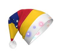 WZYCWB Bandiera del Venezuela Adulto Capodanno Cappello di Natale, con luci a LED, unisex peluche cappello di Natale, Capodanno regalo festa di Natale