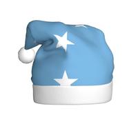WZYCWB Bandiera della Micronesia stampa cappelli di Babbo Natale - ideale per la vigilia di Natale, Capodanno e feste di festa - decorazioni festive
