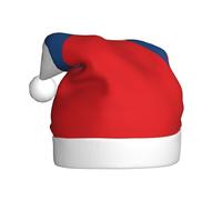 WZYCWB Bandiera della Repubblica Ceca Cappello di Babbo Natale in peluche, 40 cm di altezza, cappello da Babbo Natale per adulti, cappello decorativo unisex per Capodanno