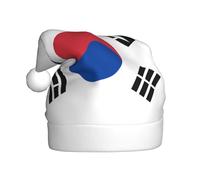 WZYCWB Bandiera della Repubblica di Corea Cappello da Babbo Natale per adulti, cappello decorativo unisex, cappello decorativo per Natale, Capodanno, alto 40 cm, cappello di Babbo Natale in peluche