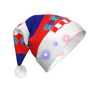 WZYCWB Bandiera della Repubblica di Croazia Cappello di Natale per adulti, con luci a LED, unisex, cappello di Natale in peluche, regalo per Capodanno