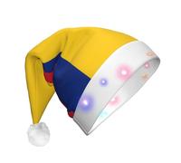 WZYCWB Bandiera della Romania Cappello di Natale di Capodanno Adulto con luci a LED, unisex peluche cappello di Natale, Capodanno Natale festa regalo