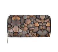 WZYCWB Bandiera delle Isole Cayman Pochette in pelle portafogli con cerniera e porta carte sono perfetti per i viaggi o l'uso quotidiano, Ciottoli in spiaggia, Taglia unica