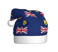 WZYCWB Bandiera delle Isole Turks e Caicos Cappello da Babbo Natale per adulti, cappello decorativo unisex, cappello di Babbo Natale in peluche alto 40 cm