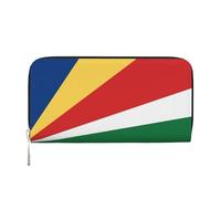 WZYCWB Bandiera delle Seychelles Portafoglio con cerniera stampato perfetto per viaggi, affari e uso quotidiano. Contiene telefoni cellulari e contanti.