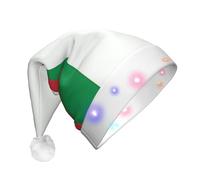 WZYCWB Bandiera dell'Italia Cappello di Natale di Capodanno Adulto con luci a LED, unisex peluche cappello di Natale, Capodanno Natale festa regalo