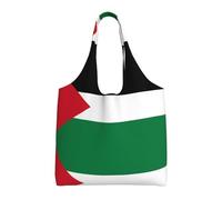 WZYCWB Bandiera dello Stato della Palestina Borsa in tela stampata monospalla alla moda, borsa di tela quotidiana, adatta per viaggi e shopping quotidiani, nera, taglia unica