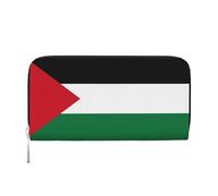 WZYCWB Bandiera greca Pochette in pelle portafogli con cerniera e porta carte sono perfetti per i viaggi o l'uso quotidiano, Bandiera Dello Stato Di Palestina, taglia unica