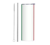 WZYCWB bandiera italia Coppa isolata in acciaio inox, ufficio sport all'aria aperta ciclismo tazza ecologica 20oz tazza di paglia