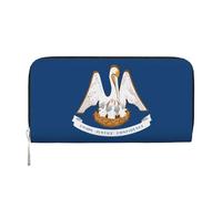 WZYCWB Bandiera polacca pochette in pelle portafogli con cerniera e porta carte sono perfetti per i viaggi o l'uso quotidiano, Bandiera dello stato della Louisiana, Taglia unica