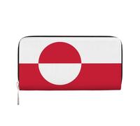 WZYCWB Bandiera polacca pochette in pelle portafogli con cerniera e porta carte sono perfetti per i viaggi o l'uso quotidiano, Bandiera Groenlandia, Taglia unica