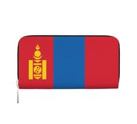 WZYCWB Bandiera polacca pochette in pelle portafogli con cerniera e porta carte sono perfetti per i viaggi o l'uso quotidiano, Bandiera della Mongolia, Taglia unica