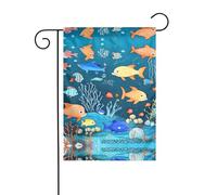 WZYCWB Bandiere da giardino blu subacqueo mondo di pesci - 30,5 x 45,7 cm, bandiere da appendere decorative da giardino